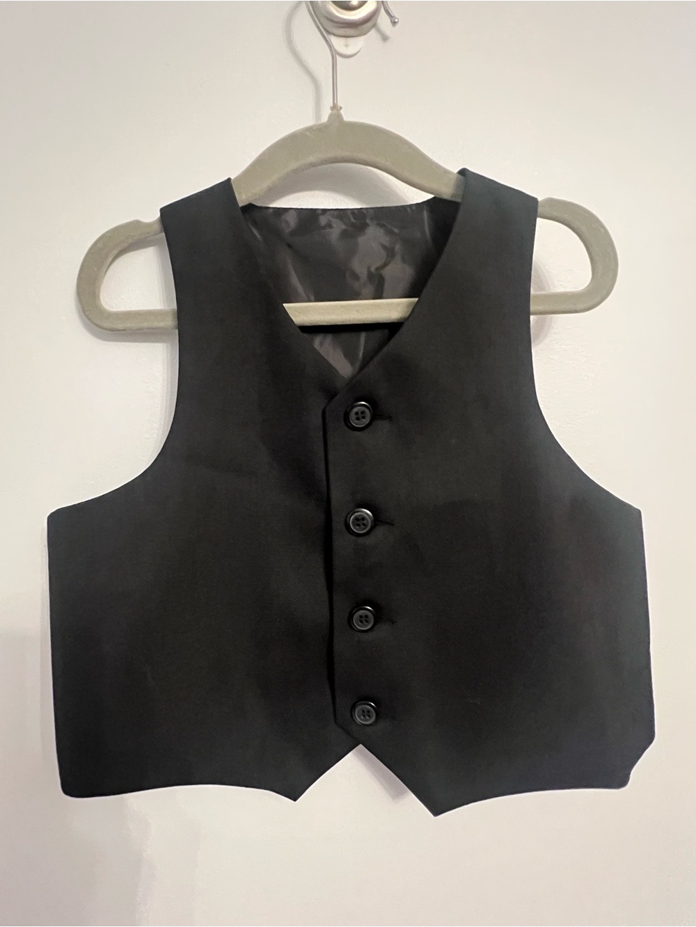 Classic Black Button-Front Vest; size 3; like new